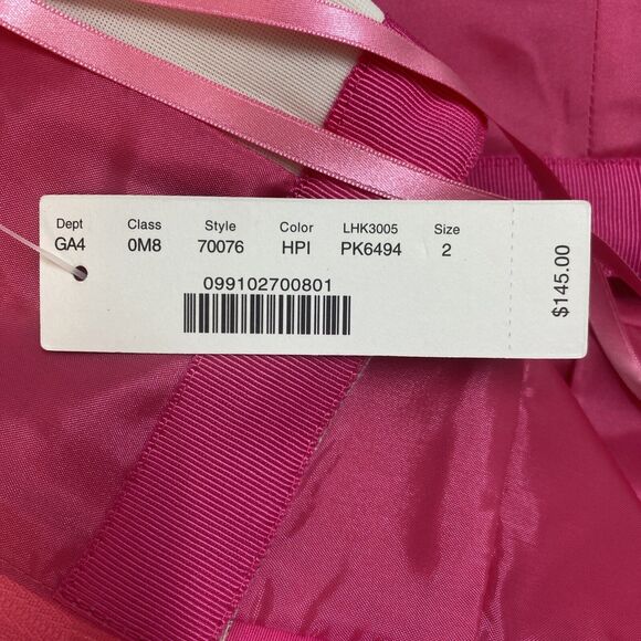 J Crew Mini Dress Size 2 Hot Pink Flamenco Pockets Lined Barbiecore Silk Cotton - Picture 8 of 15
